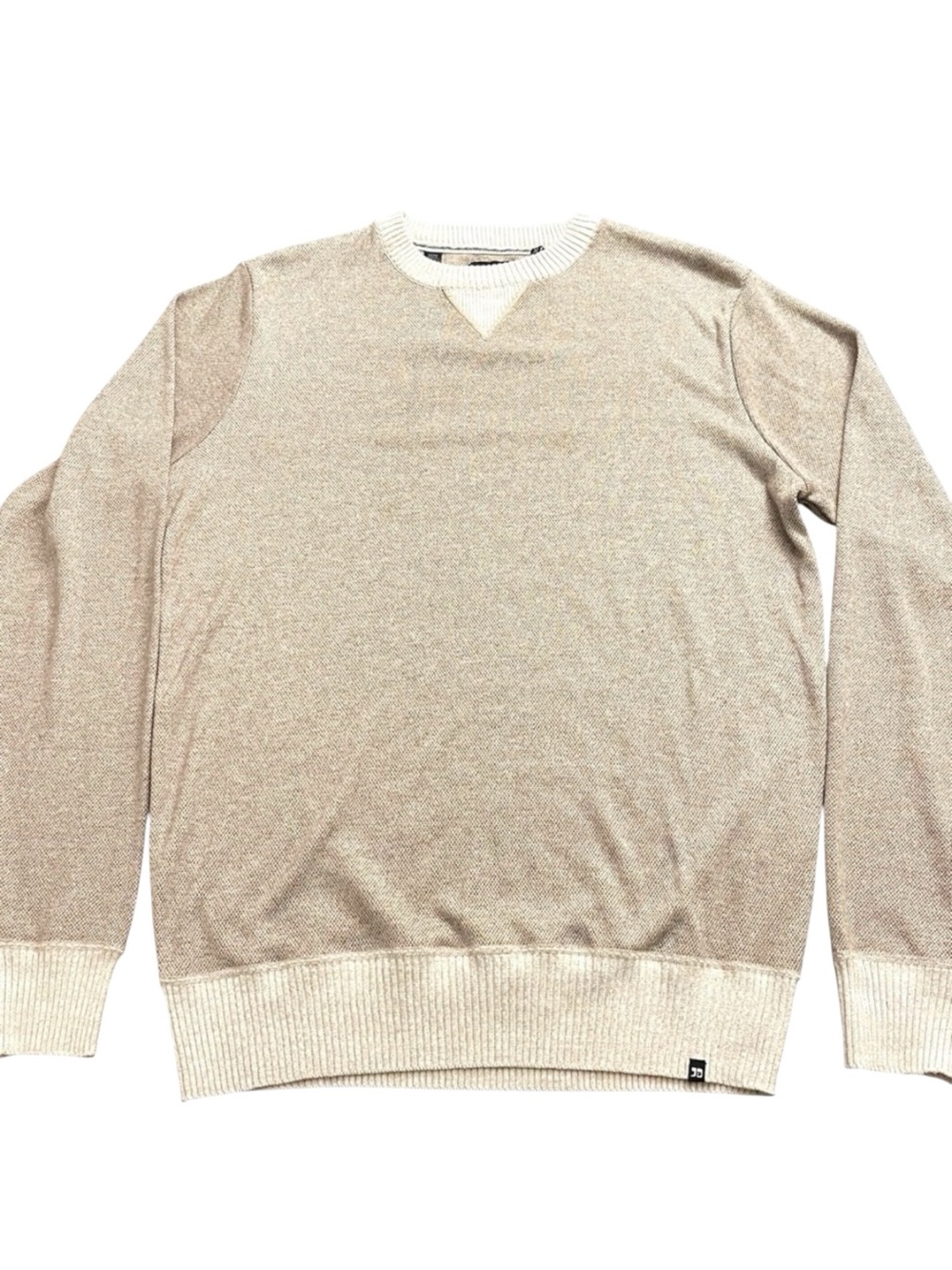 Joe's Jeans Tan/Cream Ribbing Wolf Crew Neck Sweater (M)